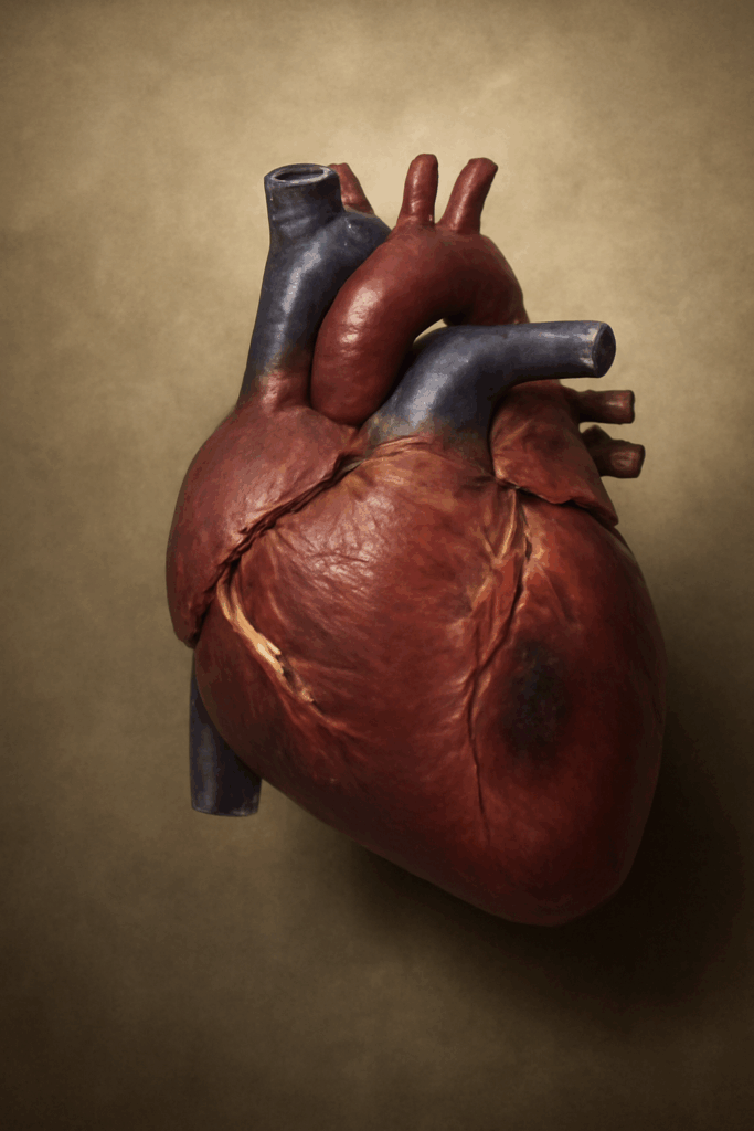 Imagem de um coração afetado pela síndrome coronariana aguda